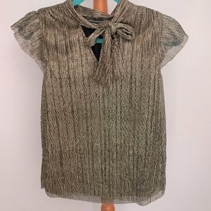 Shimmery gold cap sleeve shirt